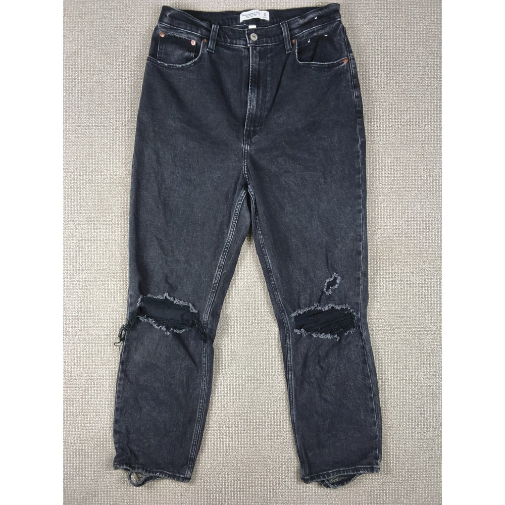 Abercrombie & Fitch Curve Love Ultra High Rise Ankle Straight Jeans Size 30/10R